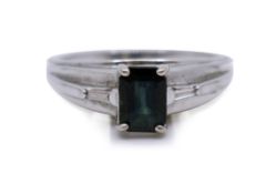 Emerald Cut Tourmaline 14ct White Gold Ring