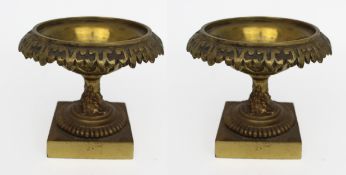 Pair of Small Antique Bronze Grand Tour Urns