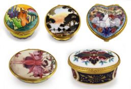 Set of 5 Royal Worcester The Connoisseur Collection Trinket Boxes