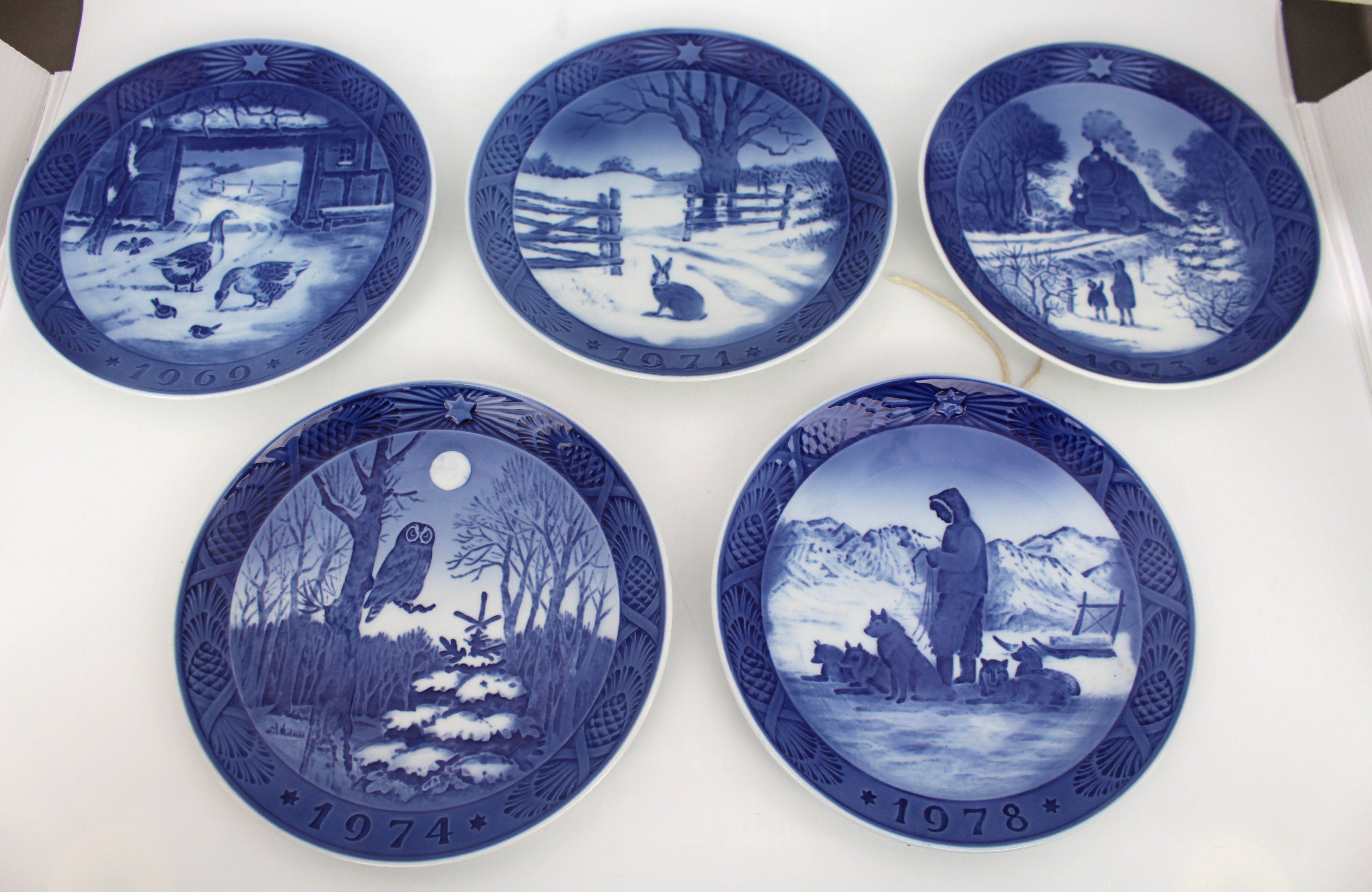 Collection of 5 Royal Copenhagen Christmas Plates