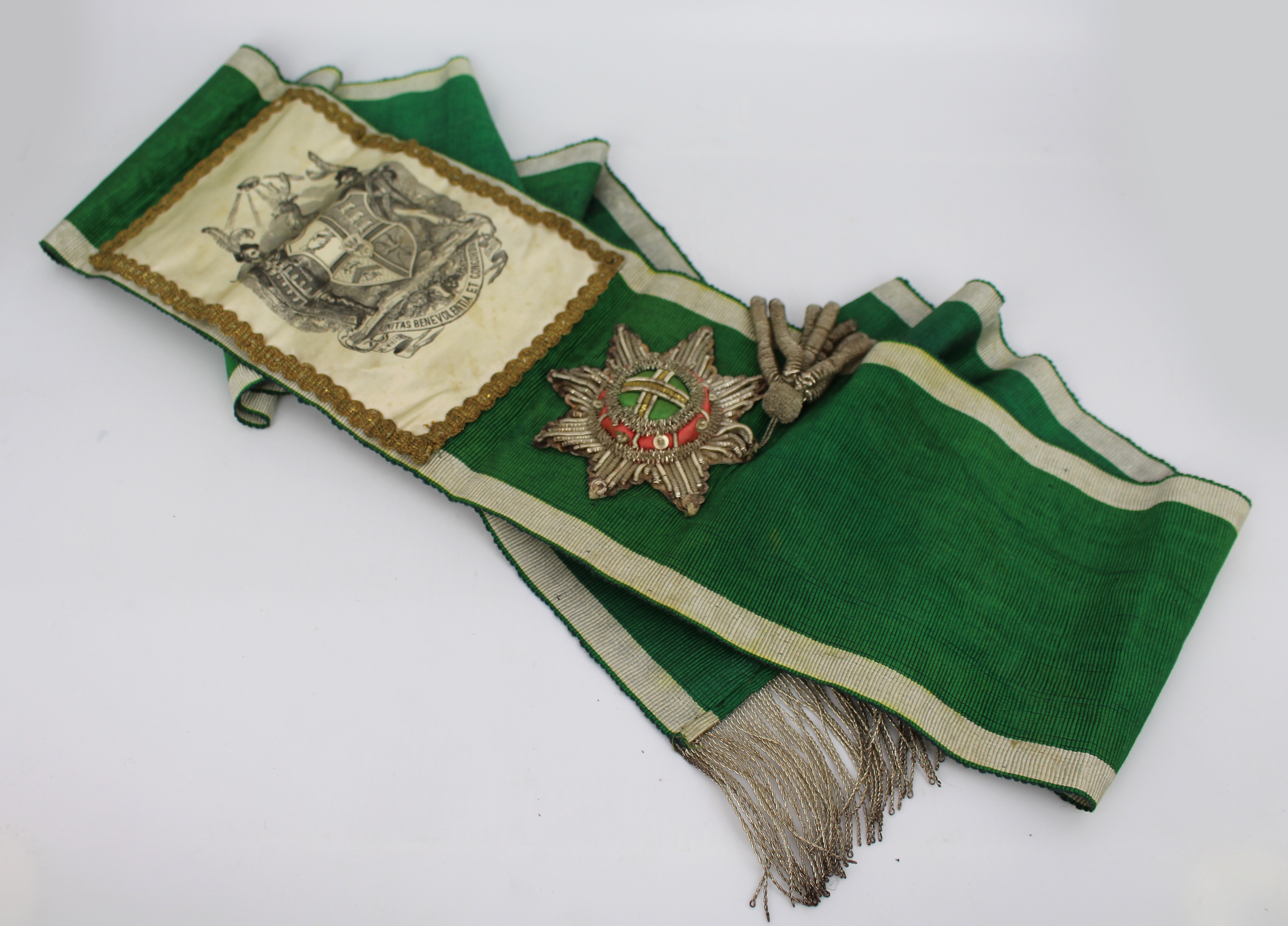 Antique Masonic Foresters Friendly Society Green Sash