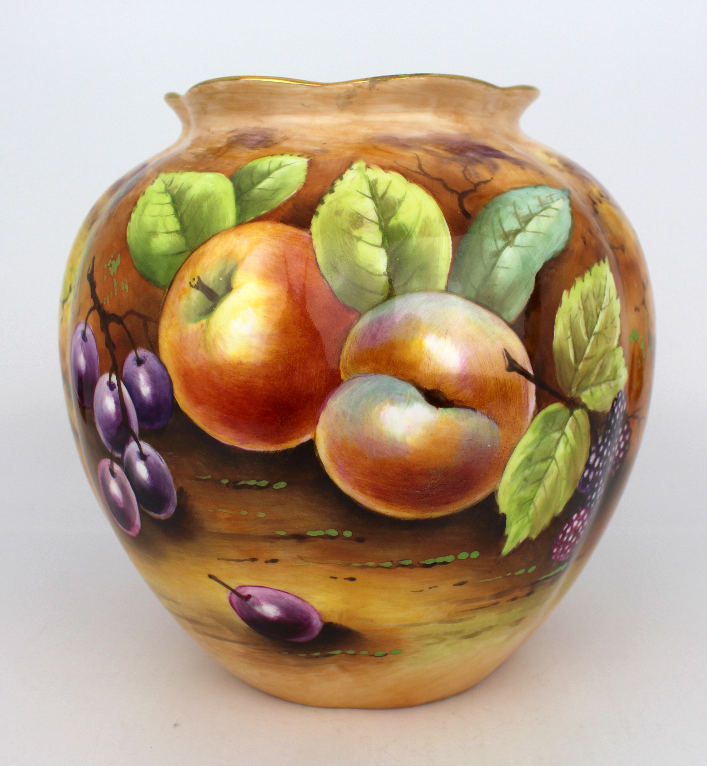 Peter Gosling Hand Painted Fruit Vase