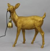 Gilded Deer Model with Contemporary Lamp
