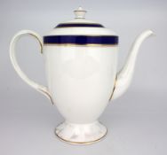Royal Worcester Tea Pot White Blue & Gold