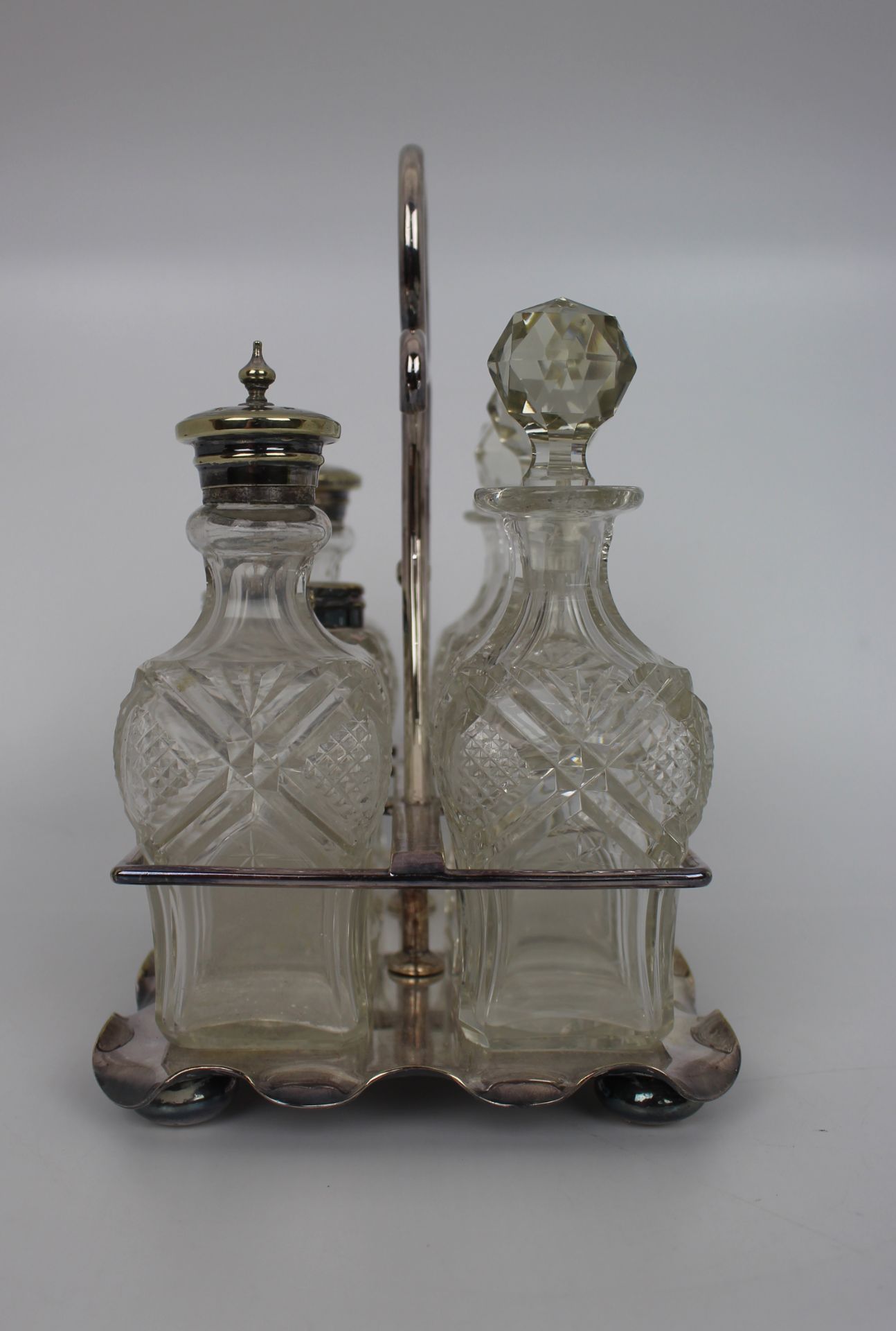 Fine Edwardian Silver Plated Crystal Cruet Set - Image 2 of 2