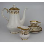 Royal Tuscan White & Gold Tea Pot & Other Service Pieces