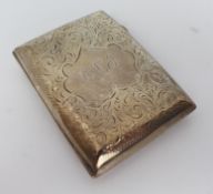 Edwardian Solid Silver Cigarette Case by Joseph Gloster