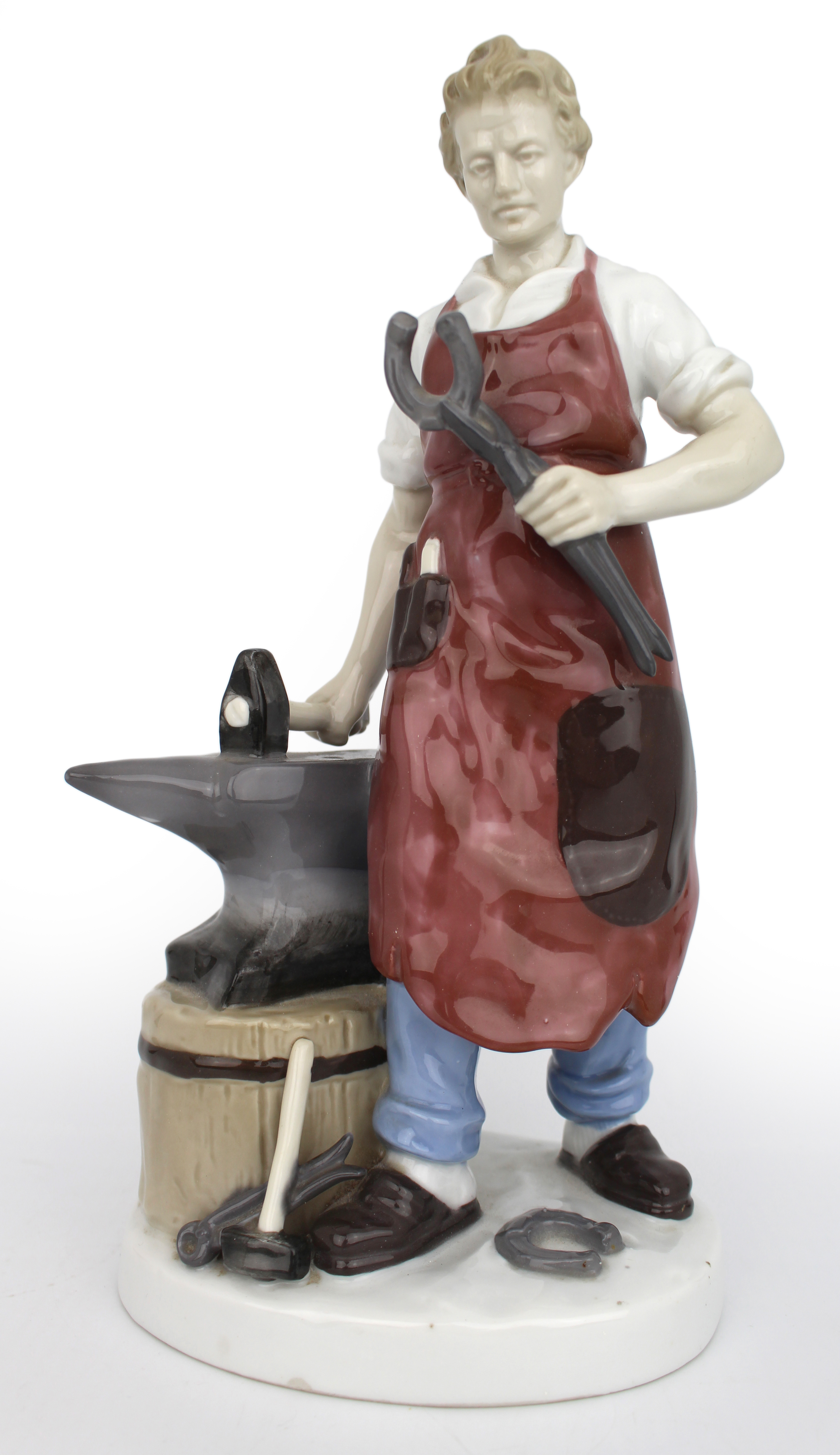 Vintage German Grafenthal Carl Scheidig Porcelain Blacksmith Figurine