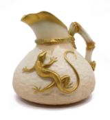 Royal Worcester Blush Pattern 1714 Lizard Jug 1930