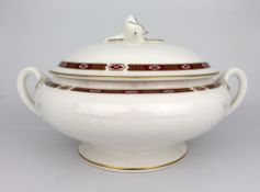 Royal Worcester Red & White Grosvenor Lidded Tureens