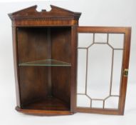 Vintage Late 20th c. Mahogany Glazed Corner Cabinet