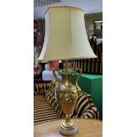 Antique Style Gilt Table Lamp with Shade