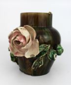 Pair of Decorative Victorian Floral Pottery Vases
