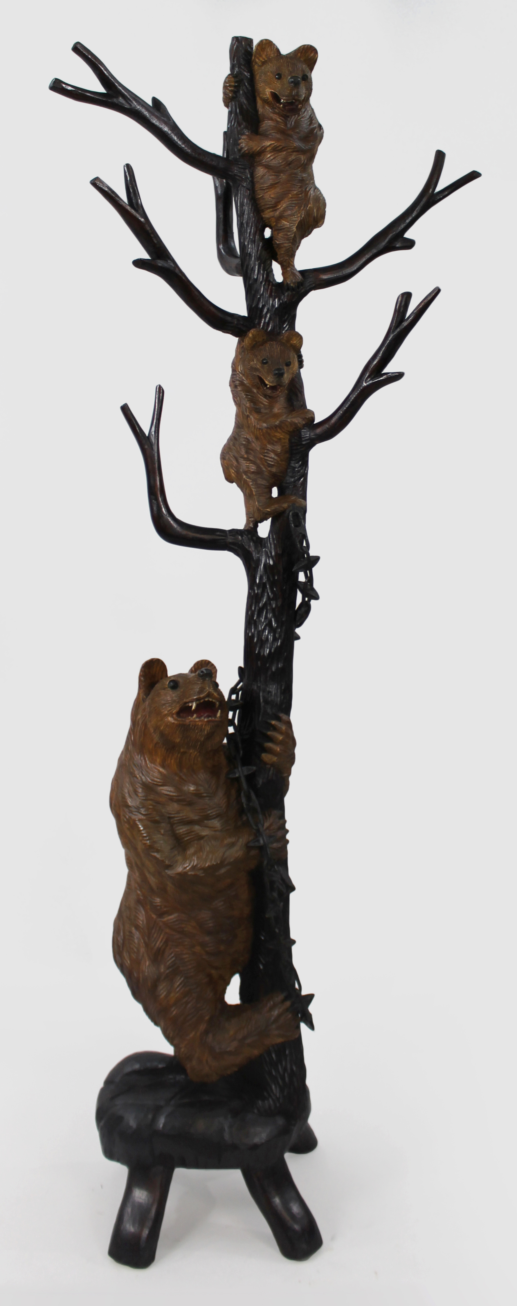 19th Century Black Forest Carved Bear Coat Stand