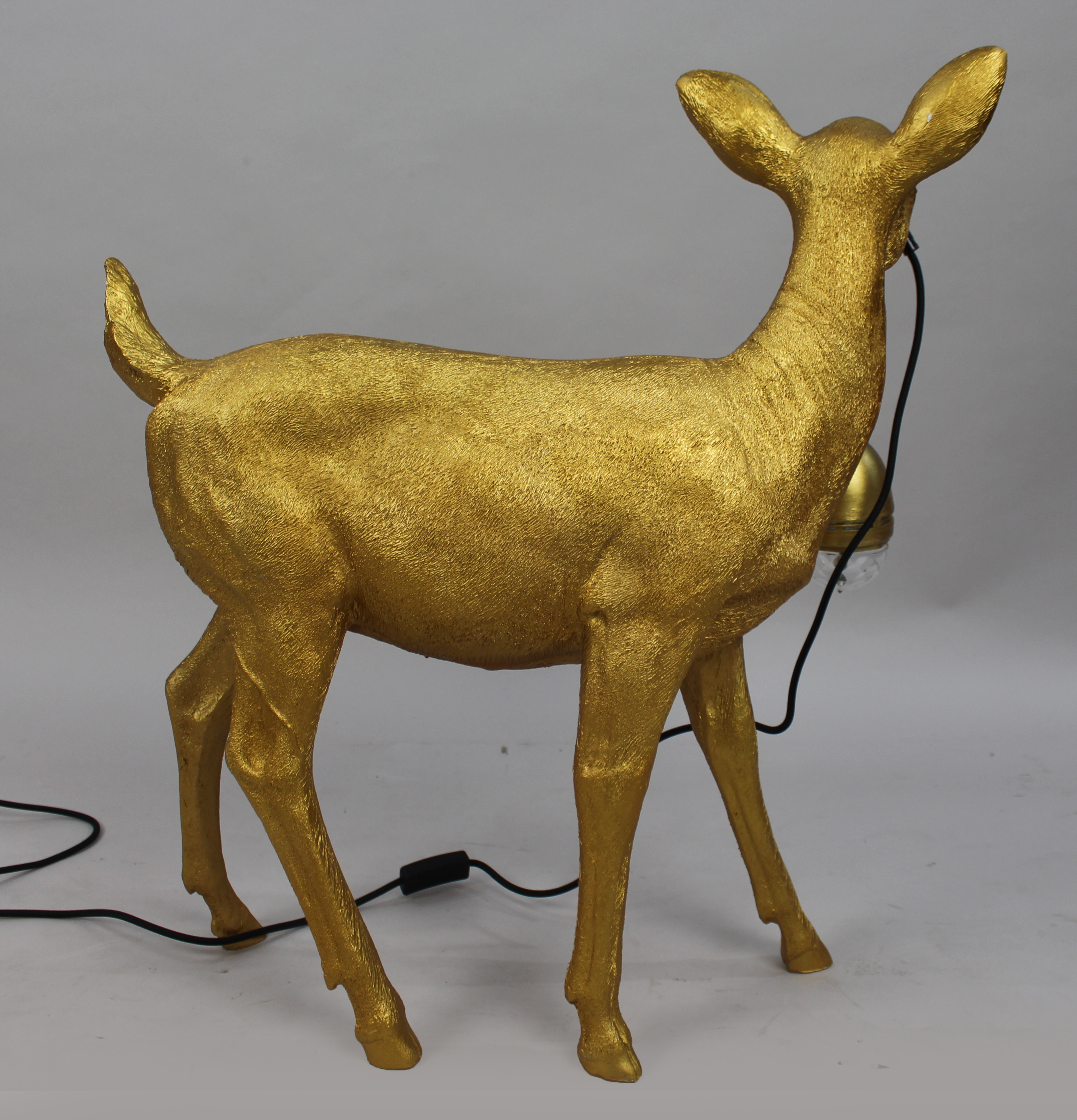 Gilded Deer Model with Contemporary Lamp - Image 2 of 2