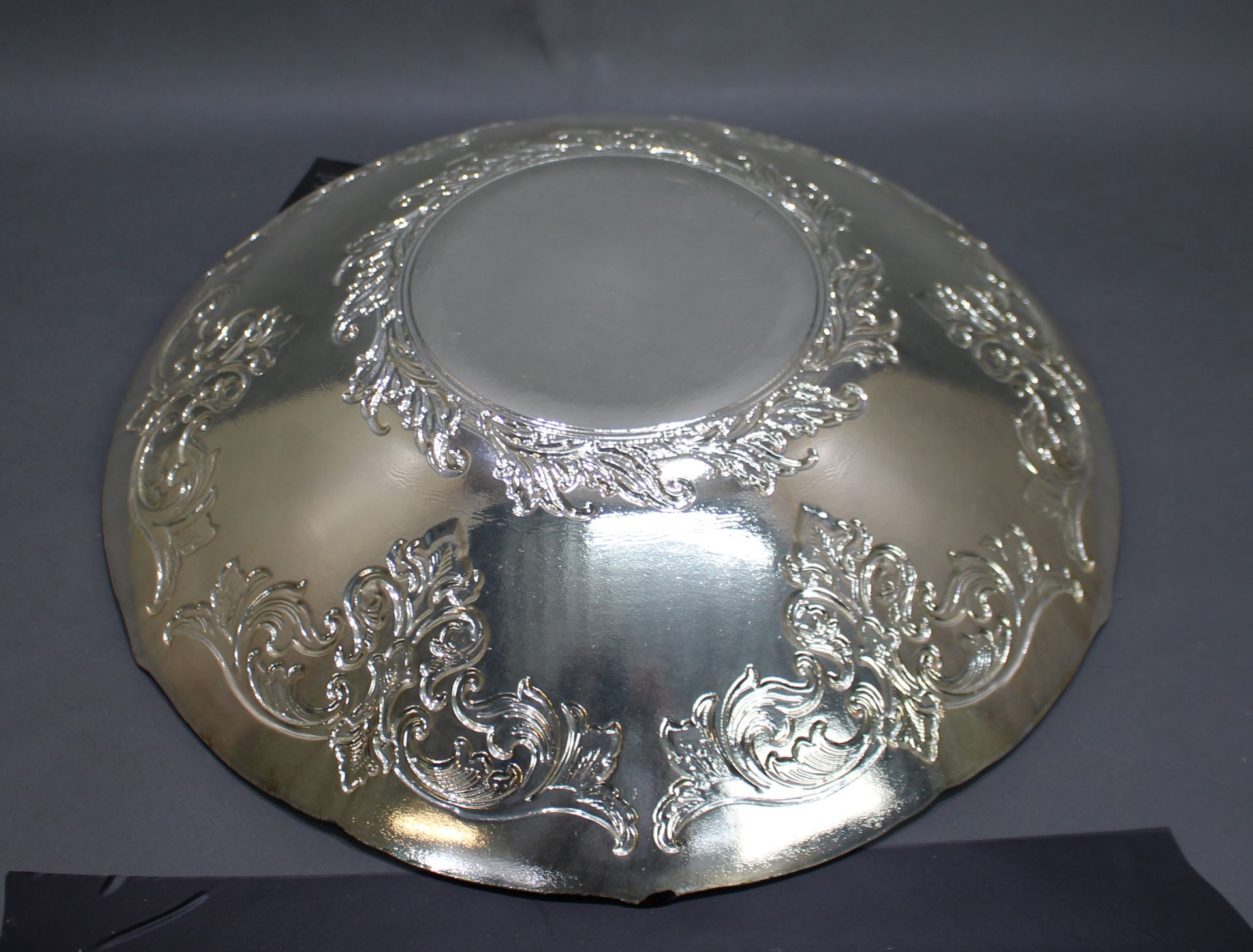 Large Handmade Silvered Ruby Glass Bowl - Image 2 of 2