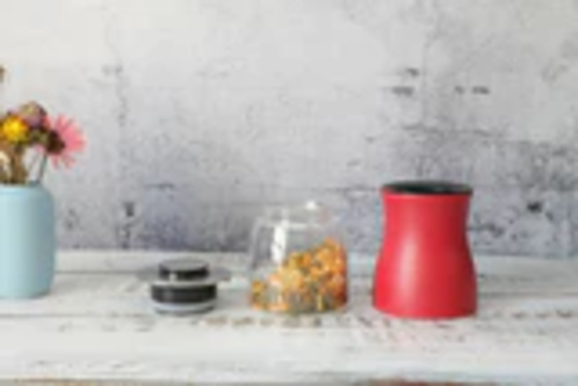 Brand New 3 Pc Kitchen Canisters Red