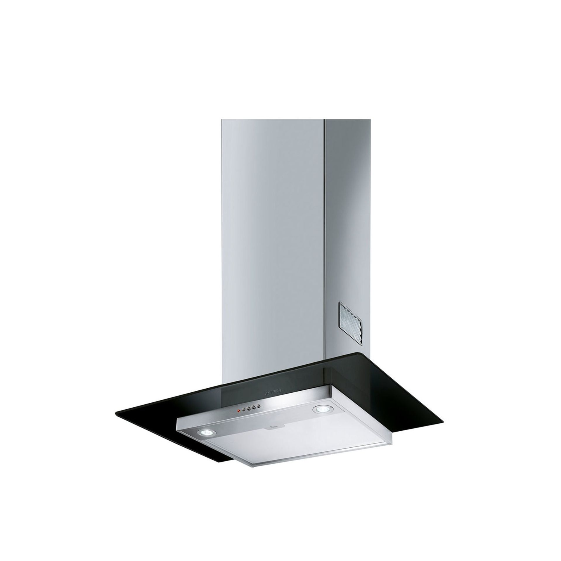 Smeg KFV62DNE 60cm Chimney Cooker Hood With Flat Glass Canopy - Stainless Steel & Black RRP £430