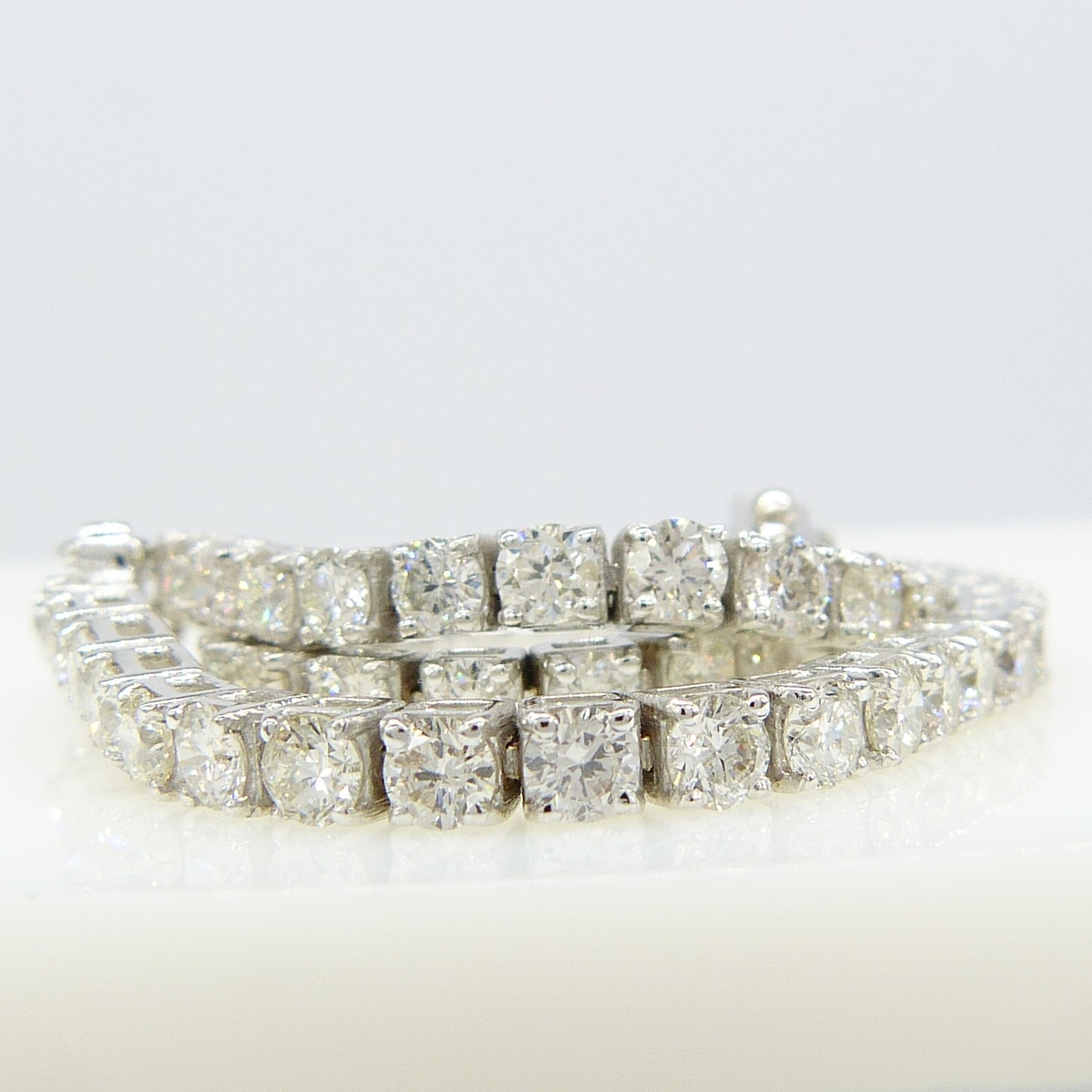4.10 Carat Round Brilliant-cut Diamond Line Bracelet In 18ct White Gold, Boxed - Image 3 of 7