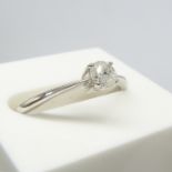 9ct White Gold 0.25 Carat Diamond Solitaire Ring, Boxed