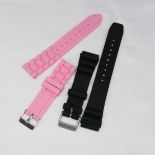 Two New Watch Straps, One Pink and One Black