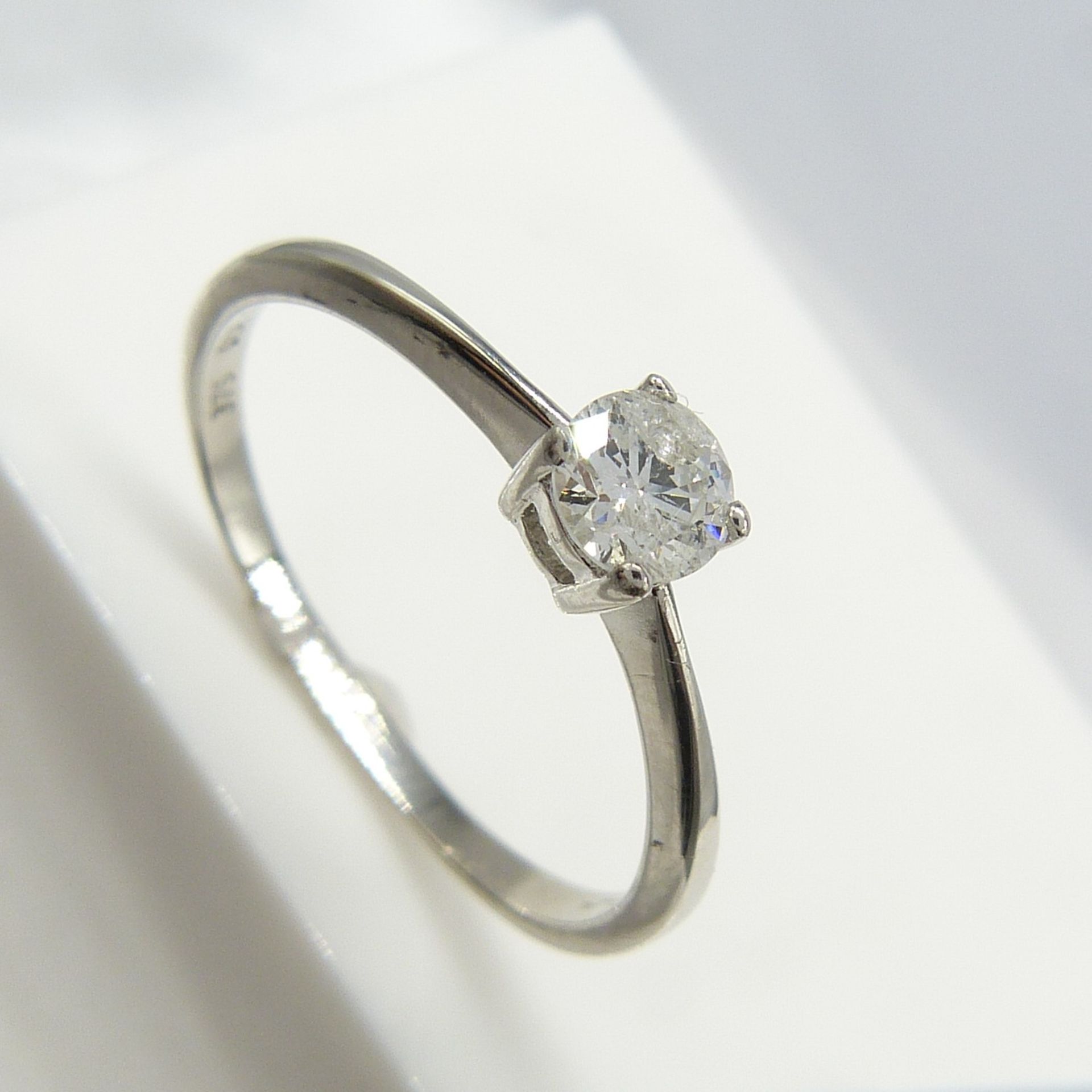 9ct White Gold 0.25 Carat Diamond Solitaire Ring, Boxed - Image 3 of 6