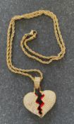 10 X Broken Heart Necklaces