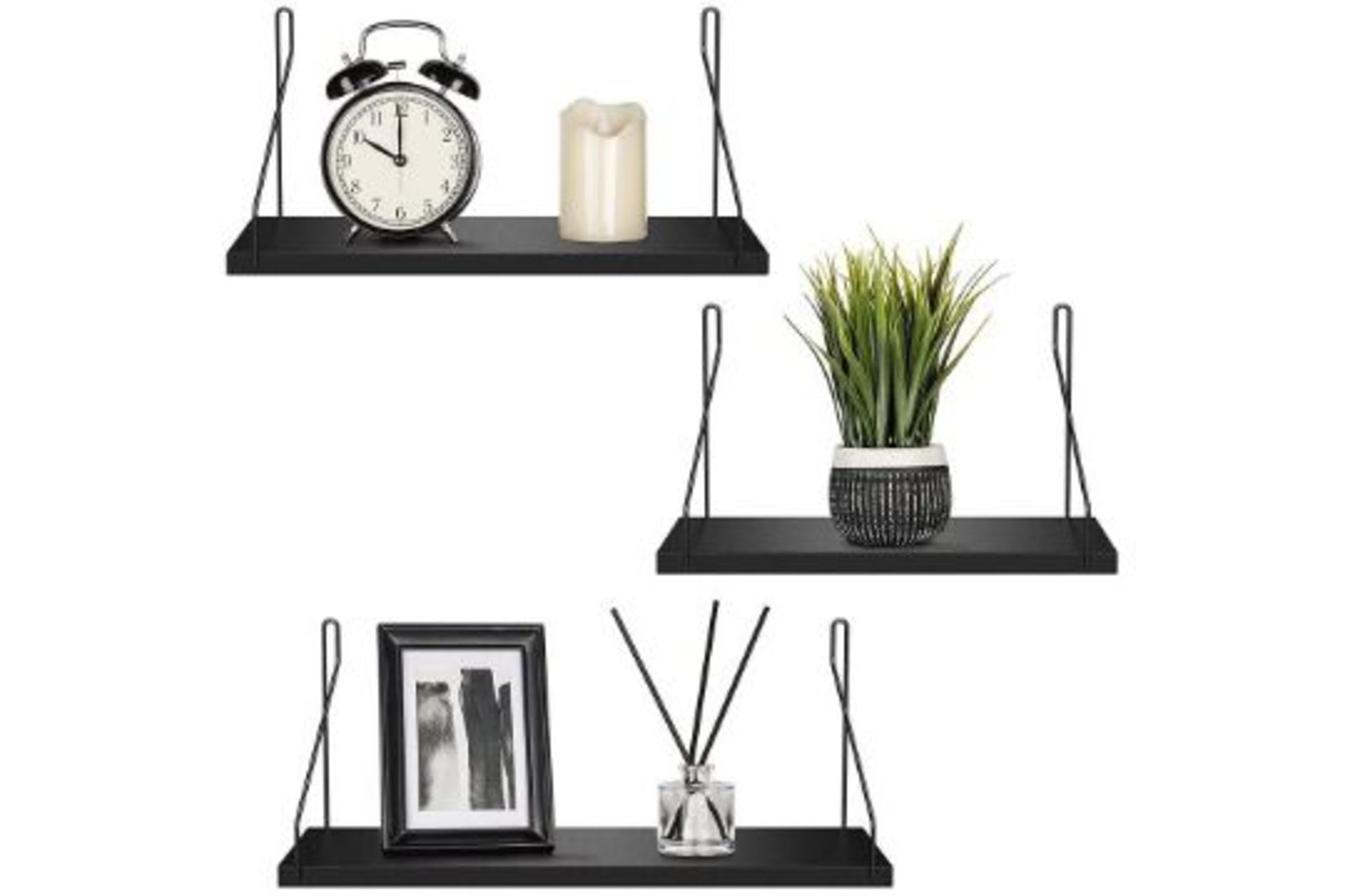 Set of 3 Black Shelves RRP £14.99 ea