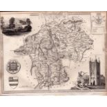 Lake District & Dales Steel Engraved Victorian Thomas Moule Map.