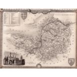 Somersetshire Steel Engraved Victorian Thomas Moule Map.