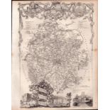 Herefordshire Steel Engraved Victorian Thomas Moule Map.