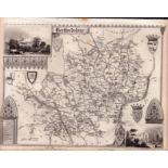 Hertfordshire Steel Engraved Victorian Thomas Moule Map.