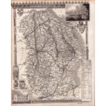 Lincolnshire Steel Engraved Victorian Thomas Moule Antique Map.