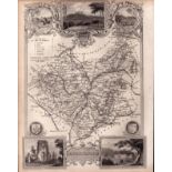 Leicestershire Steel Engraved Victorian Thomas Moule Antique Map