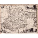 Essex Steel Engraved Victorian Thomas Moule Antique Map.