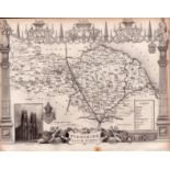 Yorkshire North Riding Steel Engraved Antique Thomas Moule Map.