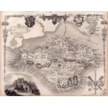 Isle of Wight Steel Engraved Victorian Thomas Moule Antique Map.