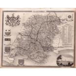 Hampshire Steel Engraved Victorian Thomas Moule Antique Map.