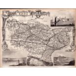 Kent Steel Engraved Victorian Thomas Moule Antique Map.