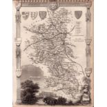 Buckinghamshire Steel Engraved Victorian Thomas Moule Map.