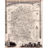 Wiltshire Steel Engraved Victorian Thomas Moule Antique Map.