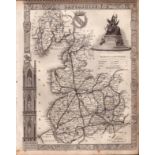 Lancashire Steel Engraved Victorian Thomas Moule Antique Map.