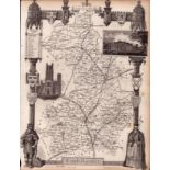 Cambridgeshire Steel Engraved Victorian Thomas Moule Antique Map.