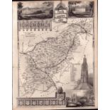 Northamptonshire Steel Engraved Victorian Thomas Moule Map.