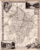 Warwickshire Steel Engraved Victorian Thomas Moule Map.