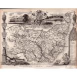 County of Suffolk Steel Engraved Victorian Thomas Moule Map.