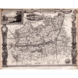 Surrey Steel Engraved Victorian Thomas Moule Antique Map.