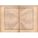 Star Atlas Declination – 90 Degrees Astronomy Antique Map.