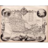 Berkshire Steel Engraved Victorian Thomas Moule Antique Map.
