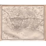 Environs of Portsmouth Steel Engraved c1850 Victorian Antique Map.